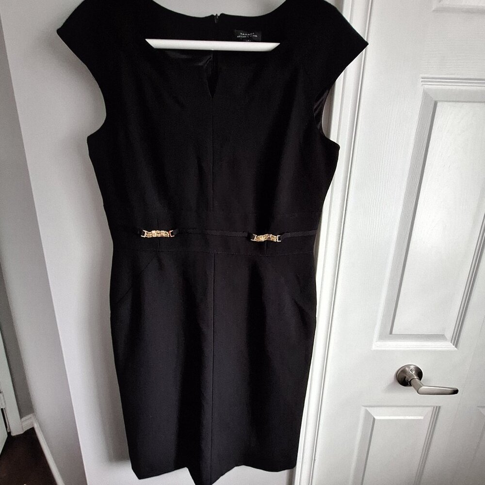 Tahari ASL Black Midi Dress